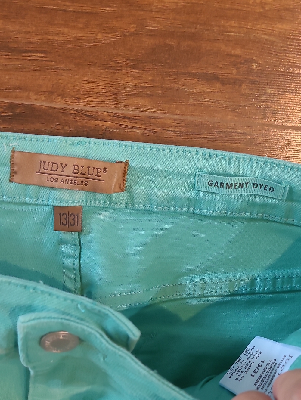 Judy Blue Bright Teal Slim Fit  Jeans  Stretchy Size 13/31 - Picture 5 of 12
